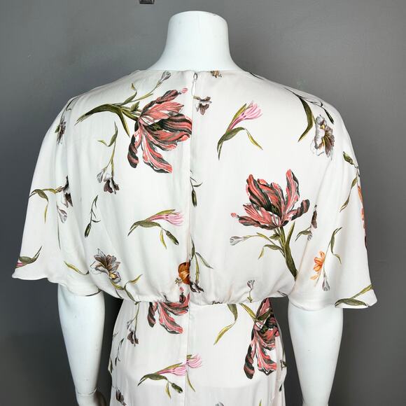 Reiss Dress Size 2 UK 6 Ruby Floral flutter sleeve jazz feminine flirty - Picture 10 of 14